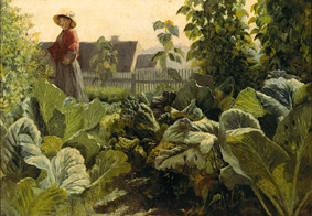 Cabbage garden in Schrobenhausen od Franz von Lenbach