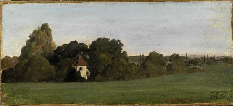 Landschaft mit Kapelle od Franz von Lenbach