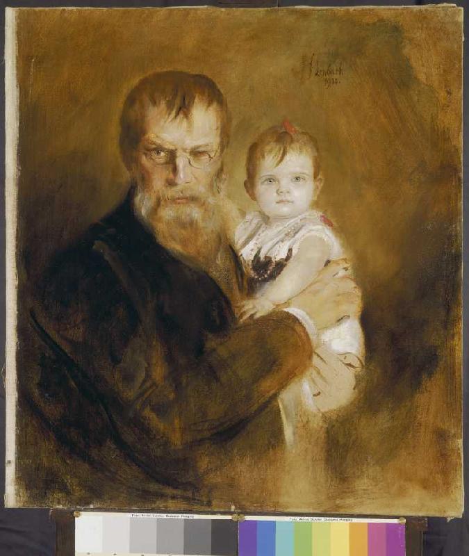 Self-portrait with daughter od Franz von Lenbach