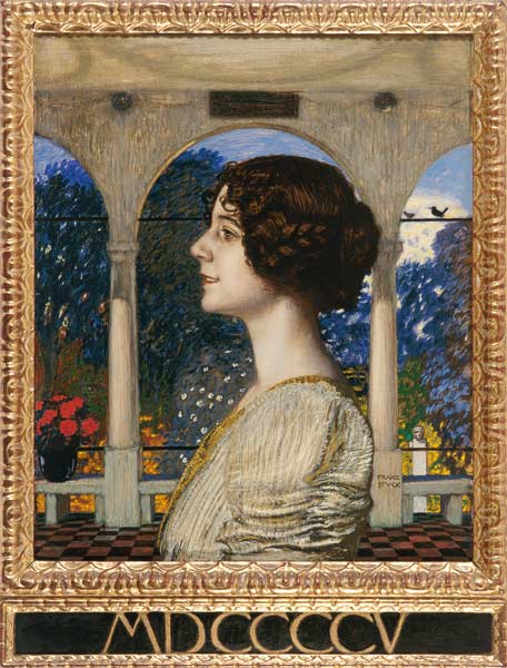 Weibliches Portrait, in der Säulenhalle od Franz von Stuck