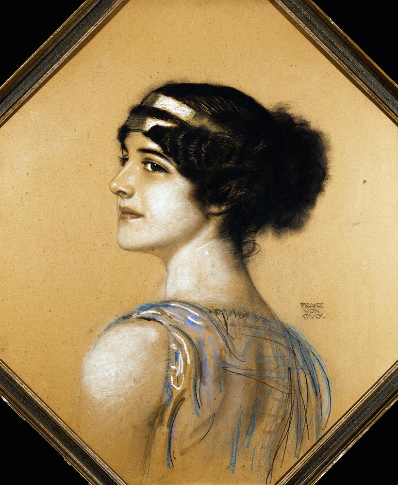 Porträt der Tochter des Künstlers, Mary. od Franz von Stuck