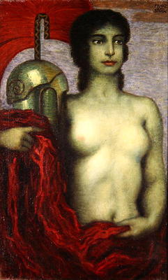 Athena, c.1923 (oil on canvas) od Franz von Stuck
