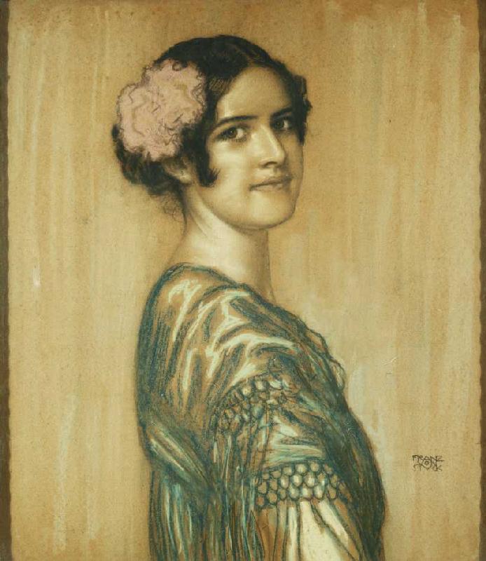Mary, die Tochter des Malers als Spanierin. od Franz von Stuck