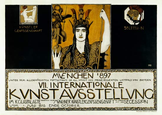 Original poster f the VII.Internationale art exhibition od Franz von Stuck