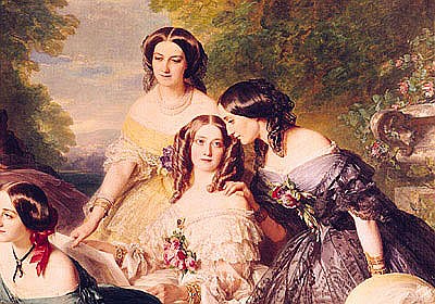 Empress Eugenie (1826-1920) and her Ladies in Waiting, detail of Baronne de Malaret, nee Nathalie de od Franz Xaver Winterhalter