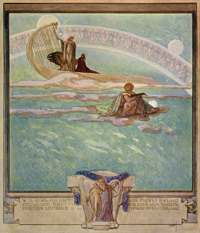Illustration from Dante''s ''Divine Comedy'', Paradise, Canto II od Franz von (Choisy Le Conin) Bayros