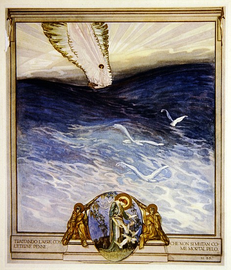 Illustration for Dante''s ''Divine Comedy'', Purgatory, Canto II: 35 od Franz von (Choisy Le Conin) Bayros