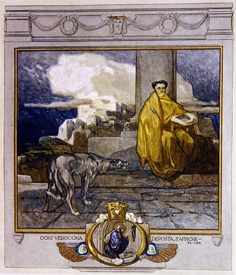 Illustration from Dante''s ''Divine Comedy'', Purgatory, Canto XI: 135 od Franz von (Choisy Le Conin) Bayros