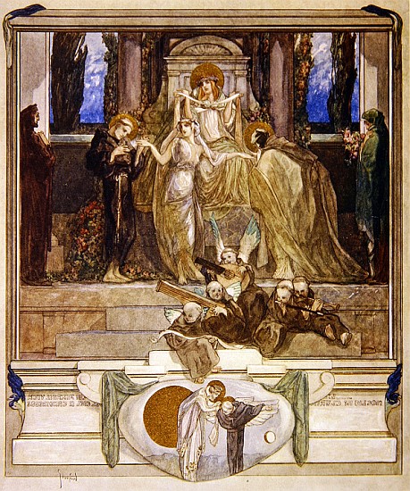 Illustration from Dante''s ''Divine Comedy'', Paradise, Canto XI od Franz von (Choisy Le Conin) Bayros