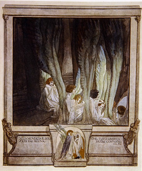 Illustration from Dante''s ''Divine Comedy'', Purgatory, Canto XXI: 62 od Franz von (Choisy Le Conin) Bayros