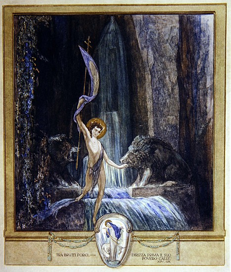 Illustration from Dante''s ''Divine Comedy'', Purgatory, Canto XIV: 45 od Franz von (Choisy Le Conin) Bayros