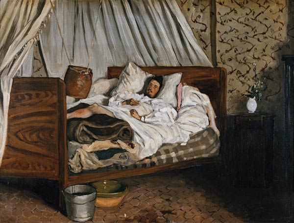 The Improvised Ambulance, The Painter Monet Wounded at Chailly-en-Biere od Frédéric Bazille