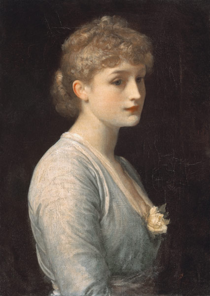 Dreamy portrait of a young woman. od Frederic Leighton