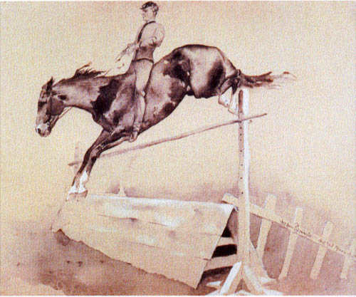 Jump (soldier with horse) od Frederic Remington