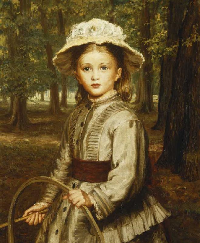 Ein Mädchen spielt mit einem Reif. od Frederick Bacon Barwell
