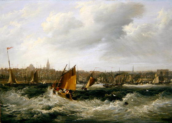 Liverpool, Lancashire from the River Mersey and New Brighton, 1838 (oil on canvas) (for pair see 257 od Frederick Calvert