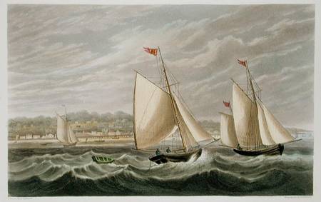 Ryde, from 'The Isle of Wight Illustrated, in a Series of Coloured Views', engraved by P. Roberts od Frederick Calvert