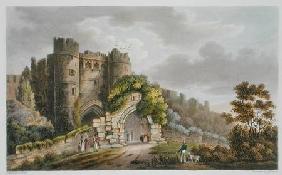 Carisbrook Castle, from 'The Isle of Wight Illustrated, in a Series of Coloured Views', engraved by