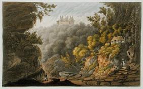 Shanklin Chine, from 'The Isle of Wight Illustrated, in a Series of Coloured Views', engraved by P.