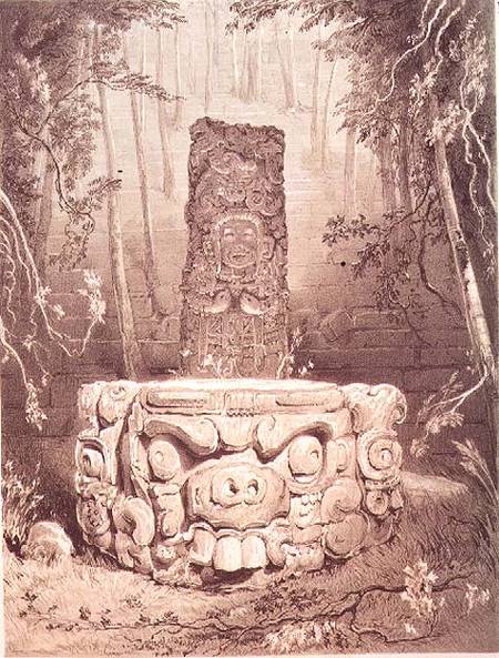 Mayan temple, Honduras od Frederick Catherwood