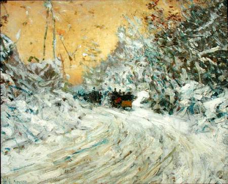 Sleigh Ride in Central Park od Frederick Childe Hassam