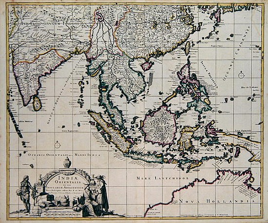 Map of India and the East Indies od Frederick de Wit