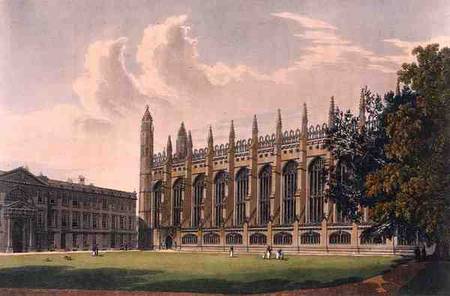 South Side of King's College Chapel, Cambridge, from 'The History of Cambridge', engraved by Daniel od Frederick Mackenzie