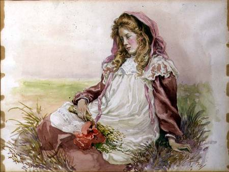 Girl with Poppies od Frederick S. Lewis