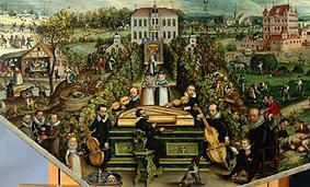 Society in the open playing instruments od Frederick van Valckenborch