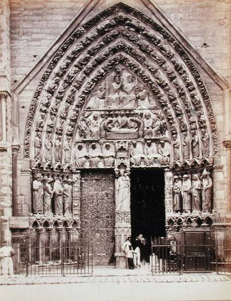 North Portal of the the West Facade of the Cathedral of Notre Dame, Paris od French  Photographer