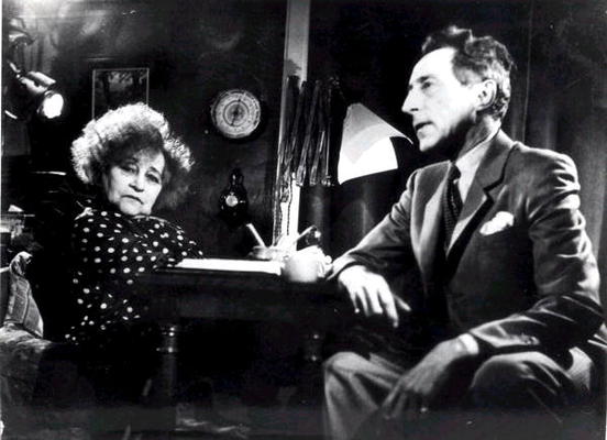 Sidonie Gabrielle Colette (1873-1954) and Jean Cocteau (1889-1963), c. 1950 (b/w photo) od French Photographer, (20th century)