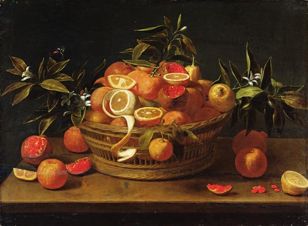 Still life with lemon, orange and pomegranate od French School