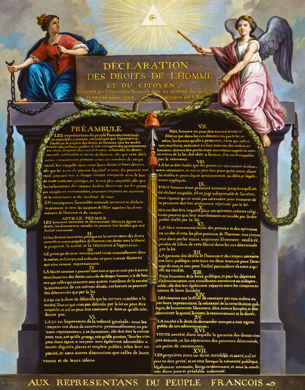 Declaration of the Rights of Man and Citizen od French School