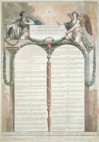 Declaration of the Rights of Man, 10th August od French School
