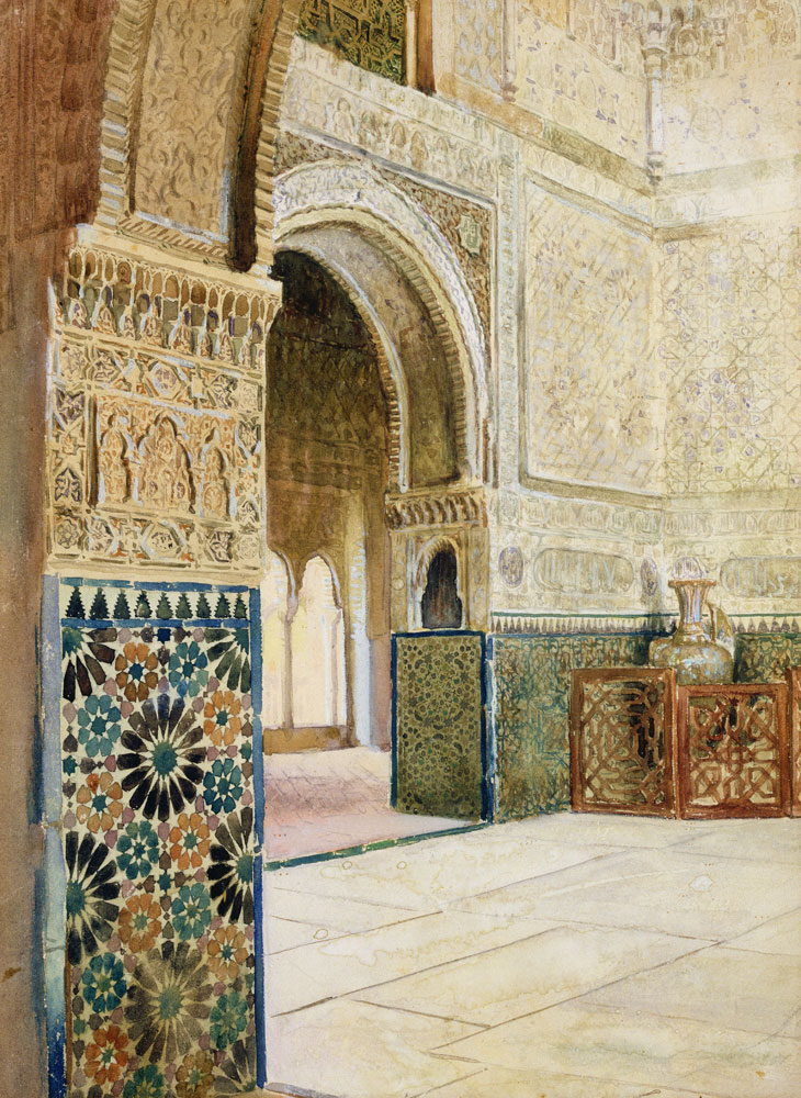 Interior of the Alhambra, Granada od French School
