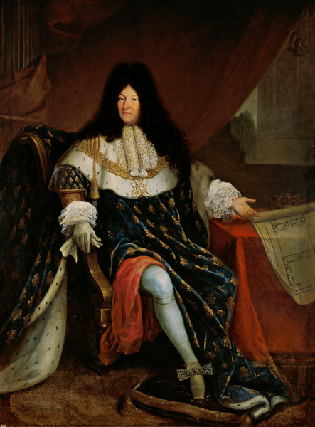 Louis XIV (1638-1715) Holding a Plan of the Maison Royale de Saint-Cyr od French School