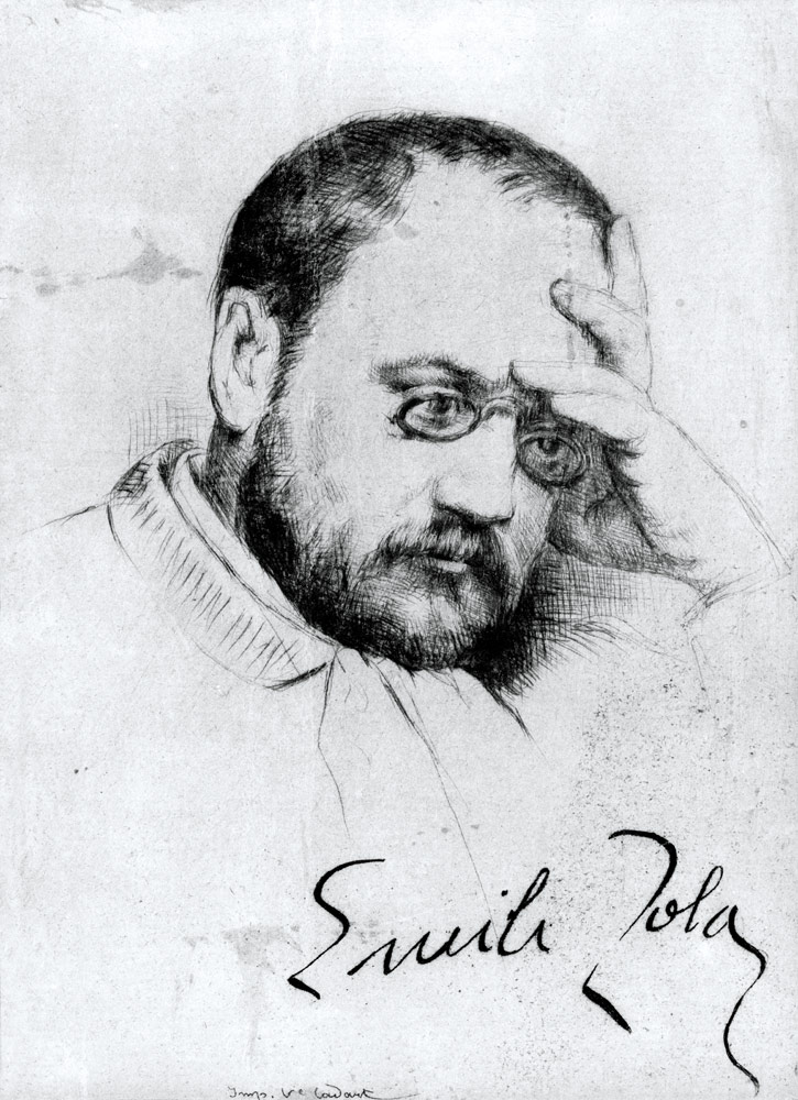 Portrait of Emile Zola (1840-1902) od French School