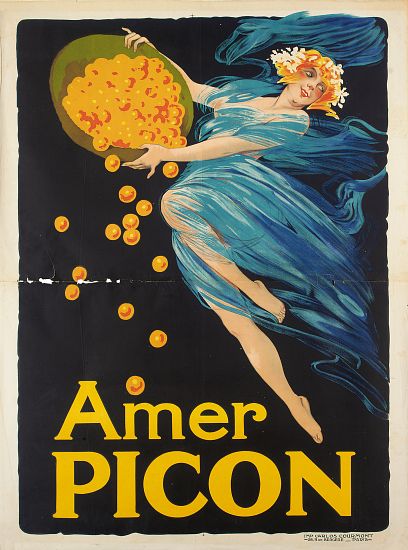 Advertising poster for aperitif Amer Picon od French School
