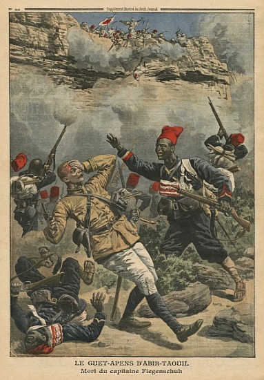 Ambush at Abir-Taouil, death of Captain Fiegenschuh, illustration from ''Le Petit Journal'', supplem od French School