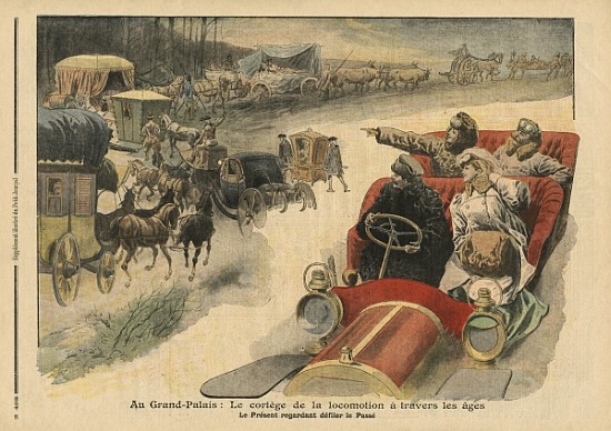 At the Grand Palais, history of locomotion throughout the ages, illustration from ''Le Petit Journal od French School