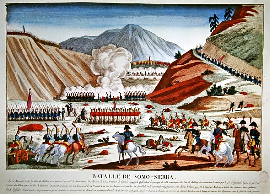 Battle of Somosierra on 30 November 1808 od French School