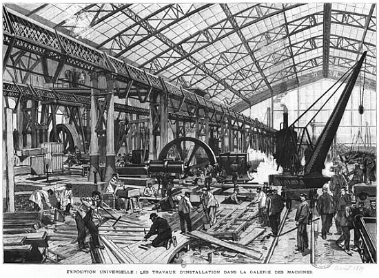 Building site of the Galerie des Machines at the Universal Exhibition of 1889, Paris, April 1889 od French School