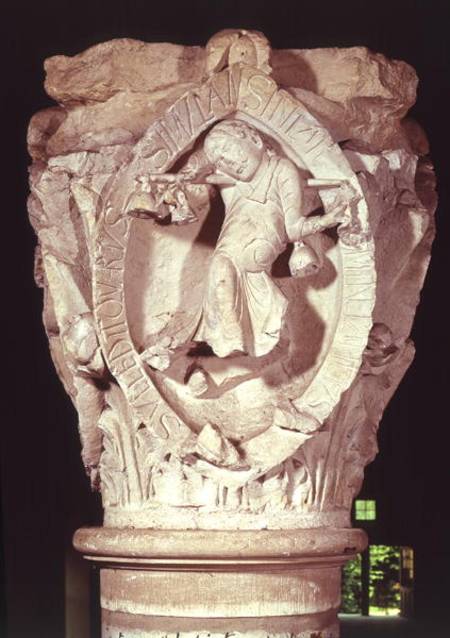 Capital depicting the Fourth Key of Plainsong od French School