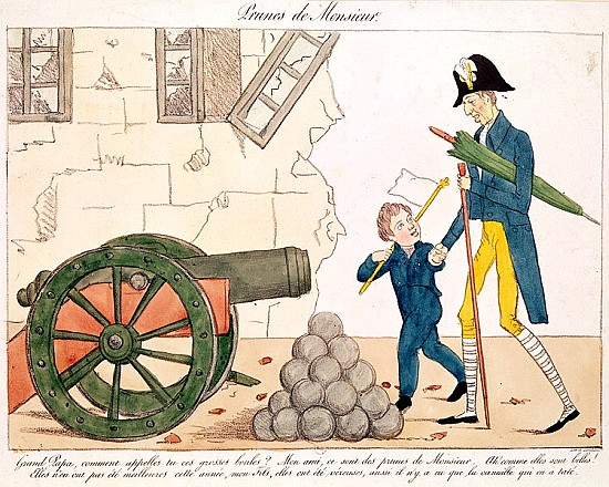 Caricature of Charles X (1757-1836) and the Henri (1820-83) Duc de Bordeaux, 25th July 1830 od French School