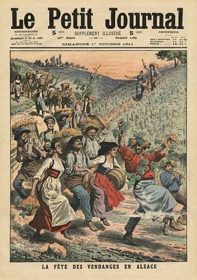 Celebrating the wine harvest in Alsace, illustration from ''Le Petit Journal'', supplement illustre, od French School