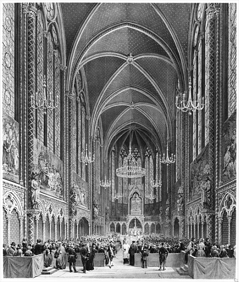 Celebration of the mass for the magistrature at the Sainte Chapelle, c.1849 od French School