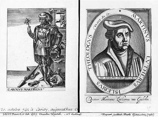 Charles Martel (688-741) and Martin Luther (1483-1546) od French School