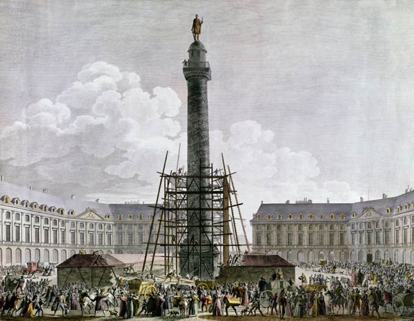 Construction of the Vendome Column in 1803-10 od French School