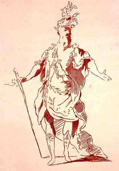 Costume design for a River God, from the Menus Plaisirs Collection, facsimile by A. Guillaumot Fils od French School