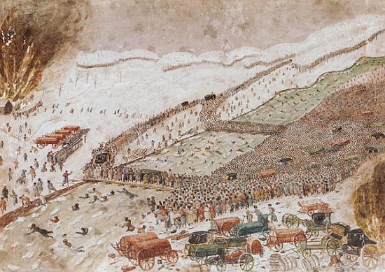 Crossing the Berezina, November 1812 od French School